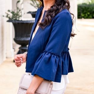 Topshop Ruffle Hem Blazer